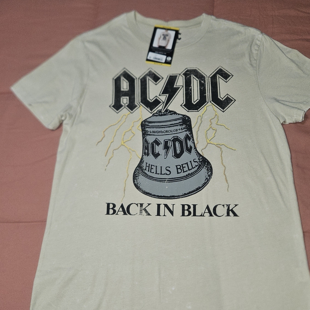 AC/DC Cream 'Back in Black' Graphic Tee - Short Sleeve